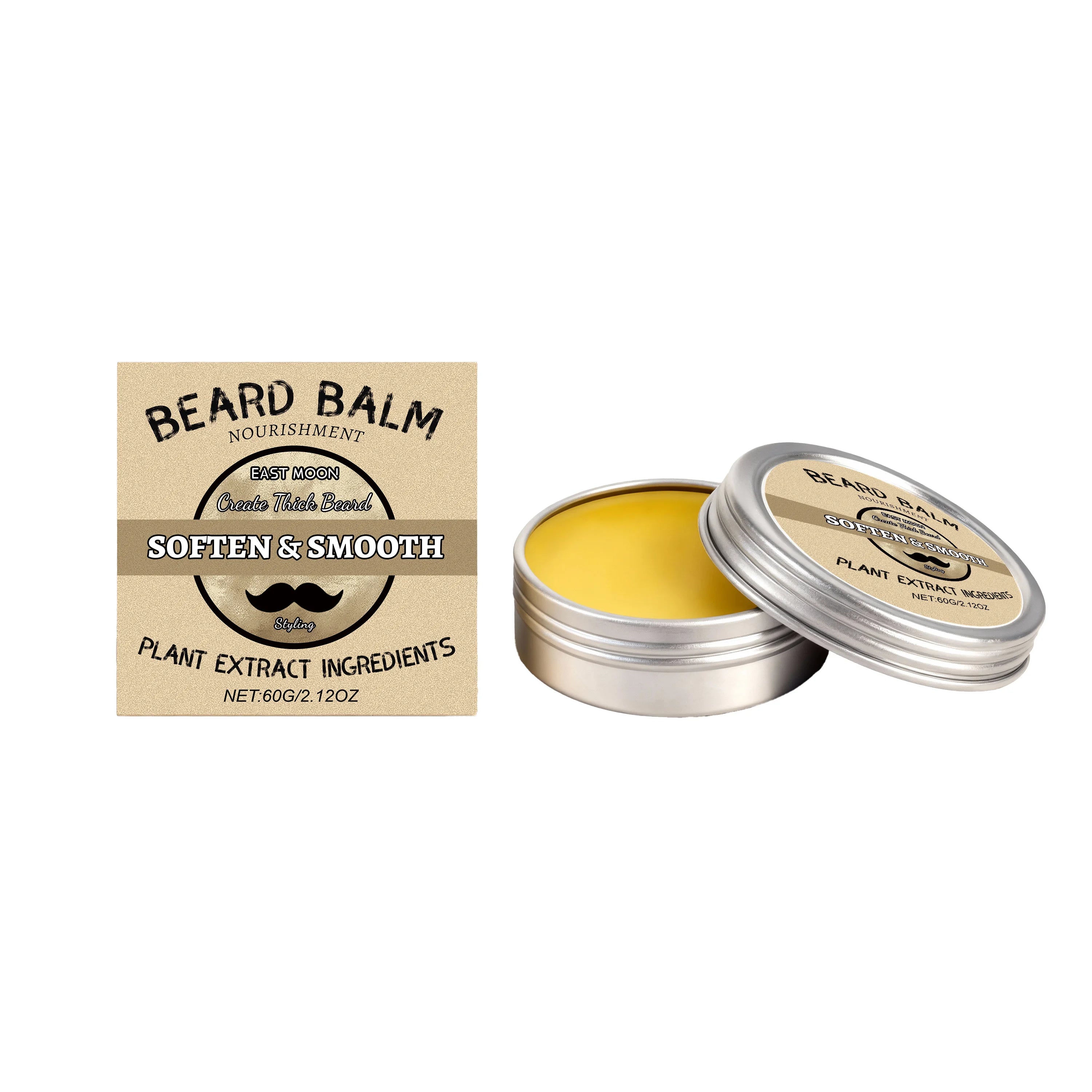 Men's Beard WaxSoft, Smooth & Natural ShinyRefreshing & Long-Lasting Non-GreasyDaily Gentle Beard Grooming Care Wax Oasis Select