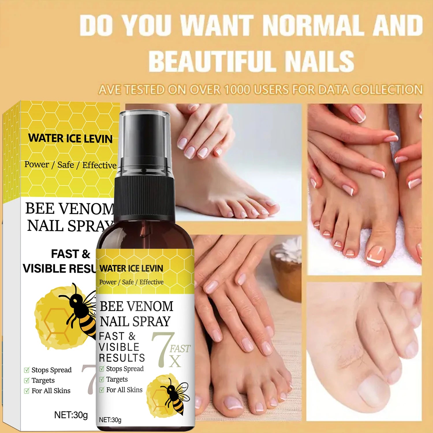 Bee Venom Nail Spray - Fast Visible Results, Stops Spread & Strengthens Nails with Hyaluronic Acid, Safe for All Skins Oasis Select