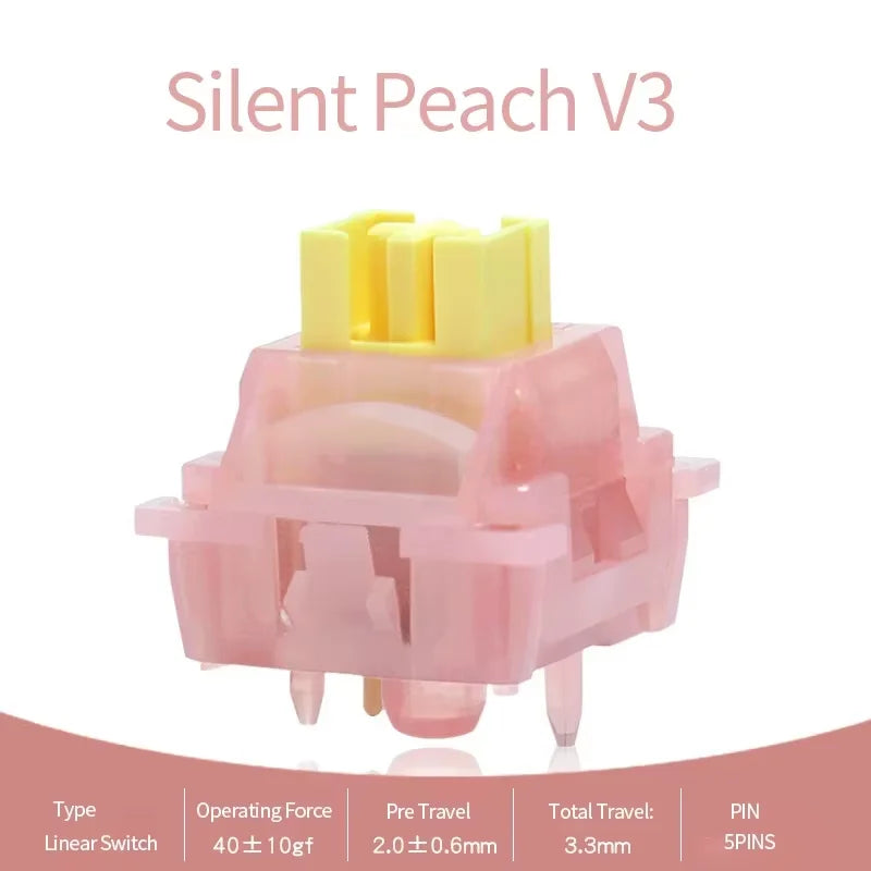 Outemu Silent Peach & Lemon V3 5-Pin Mechanical Switches Mechanical Keyboard Switch Oasis Select 10pcs Silent Peach V3