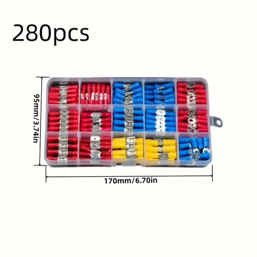280-Piece Insulated Crimp Terminal & Wire Connector Set Crimp Terminal Kit Oasis Select