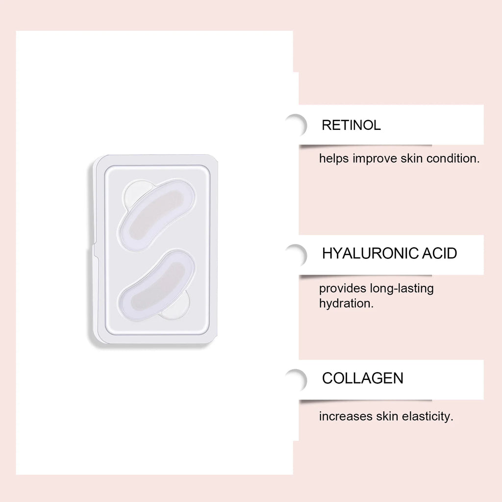 0.25mm Retinol Microneedle Eye Patches Mask Reduce Dark Circle & Eye Bags Anti-Aging Firming Patches Forehead & Smile Line Patch Oasis Select