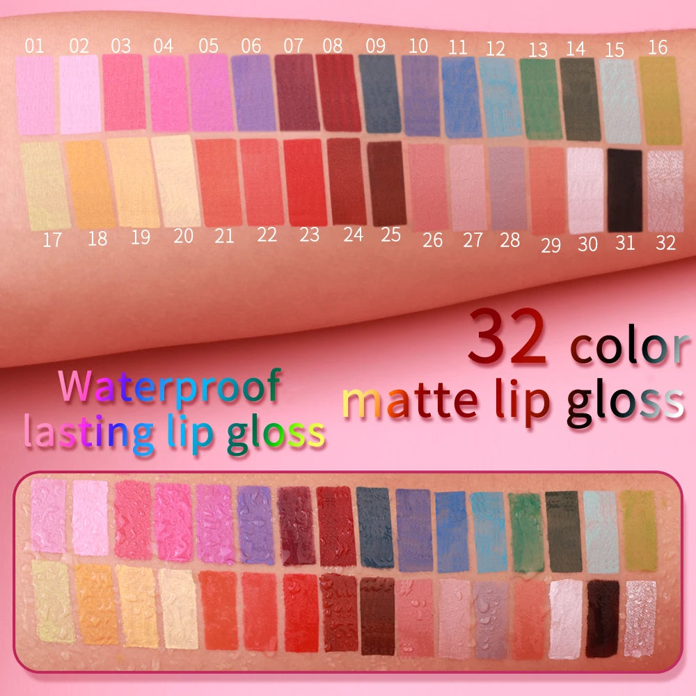 DUNUF 32 Multi-purpose Matte Lip Glaze Long-lasting Moisturizing Non-stick Halloween Lip Gloss Lipstick Oasis Select