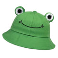 Women's New Frog Bucket Hats Summer Outdoor Cotton Wild Panama Fishing Sun Protection Sunscreen Casual Bob Caps Oasis Select Green