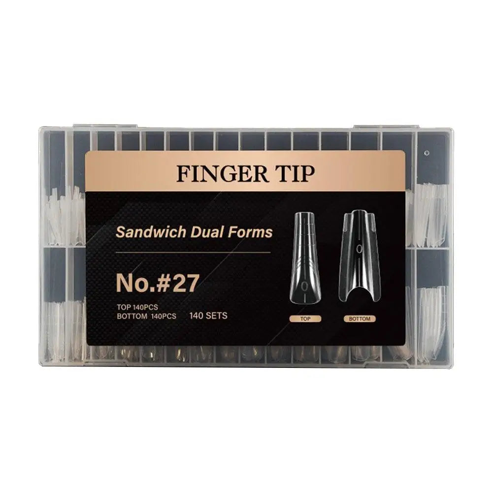 140/280Pcs Sandwich Dual Form Nail Molds – 14 Sizes Extension Nail Extension Molds Oasis Select NO 27
