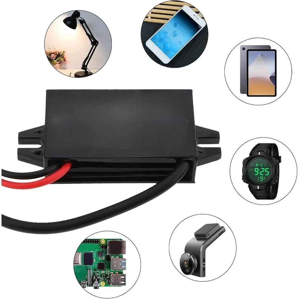 DC To DC 12V/24V To 5V USB-C Buck Converter 3A 15W Type-C Interface Waterproof Buck Power Adapter Compatible With Mobile Phone Oasis Select