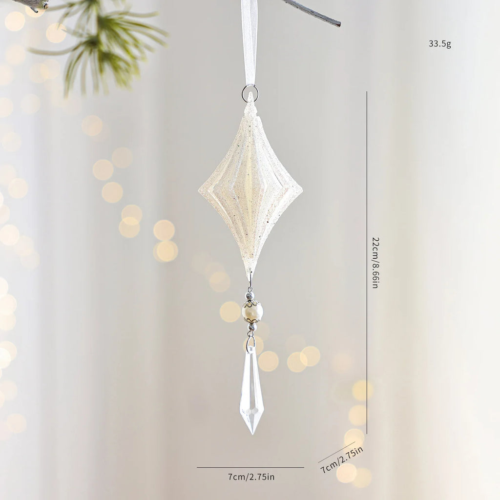 White Christmas Tree Hanging Ornaments – Candy, Chime & Wreath