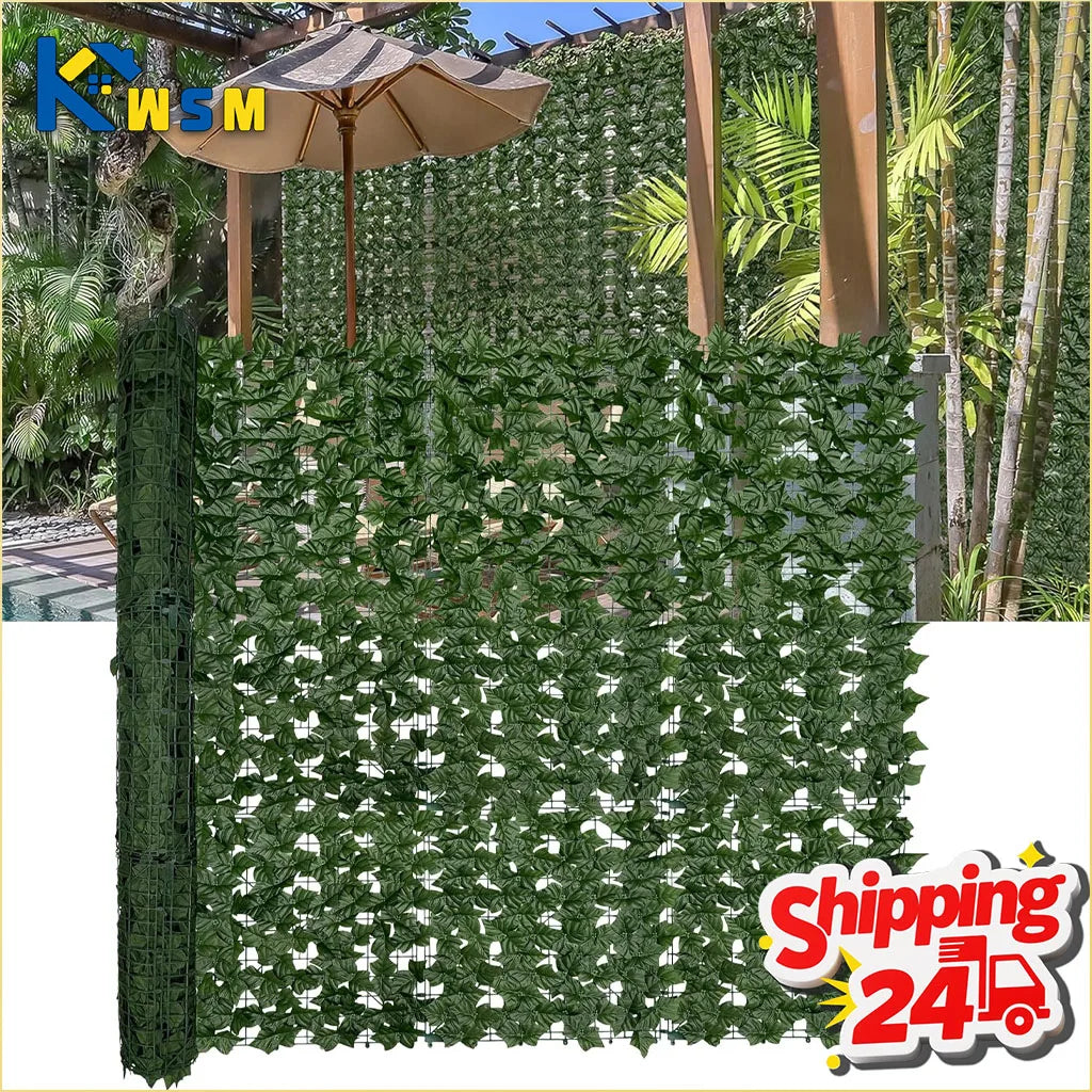 Artificial Ivy Fence Panel 50x100cm | Faux Green Wall Privacy