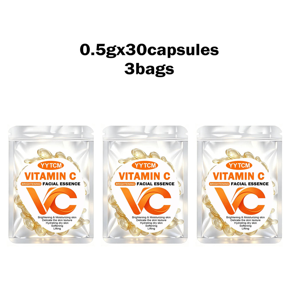 Vitamin C Face Serum Capsules – Brightening, Firming & Hydrating Vitamin C Face Serum Oasis Select 3 Bags 30 Capsules