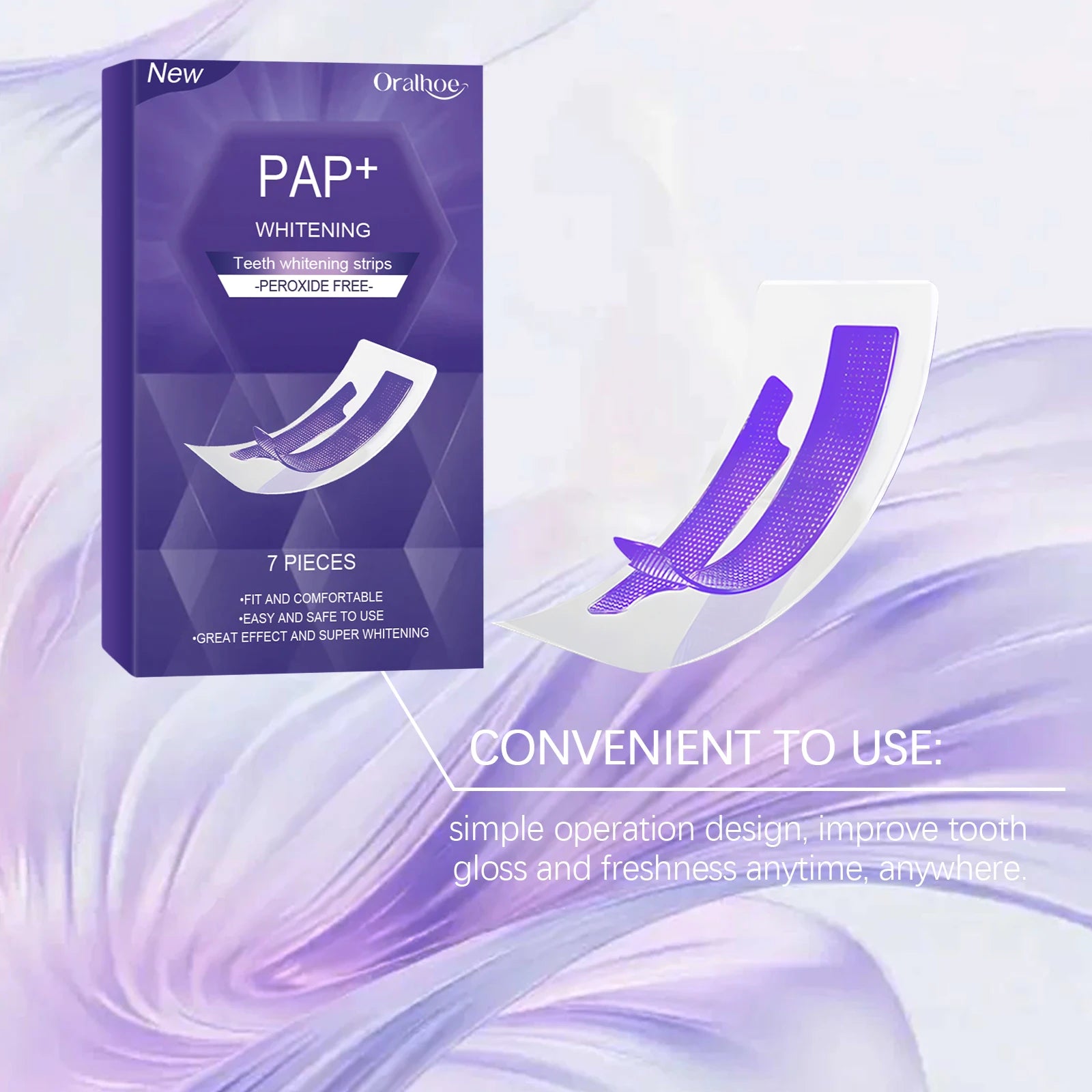 Purple Teeth Whitening Strips Bleaching Stains Remove Oral Whitening Supplies Tooth Stickers Remove Stains Care Stripes Oasis Select