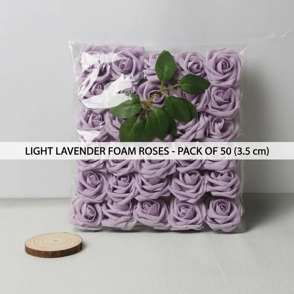 30 Pieces Artificial PE Foam Roses Fake Rose Flowers for DIY Bridal Bouquet Wedding Valentine's Day Party Decoration Oasis Select Light Purple-30pcs