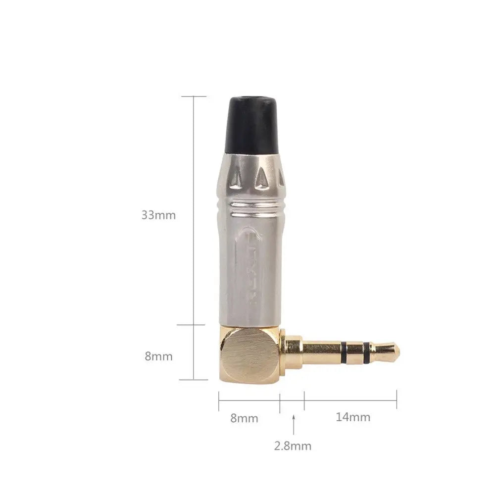 90 Degree 3.5mm Jack Plug Audio Adapter Stereo Audio Converter Right Angle Headphone Soldering Connector Headphone Adapter Oasis Select