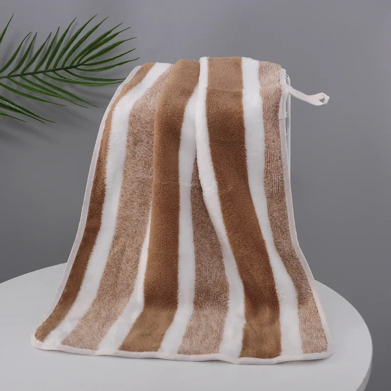 1 Pc Thickened Quick Drying Absorbent Bath Towel Soft Face Towel for Home Bathroom Oasis Select Coffee 35x75cm