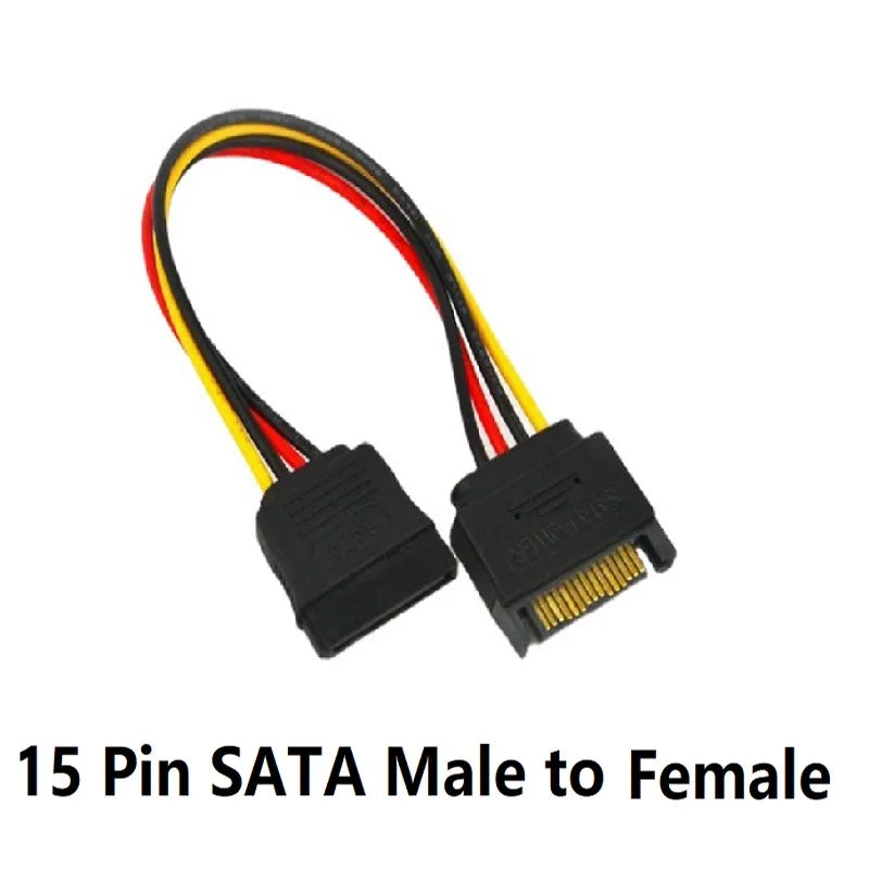  15Pin SATA II Hard Disk Power Cable SATA Male To SATA 2 Female 15Pin Power HDD Splitter High Quality Y 1 To 2 Extension Cable Oasis Select