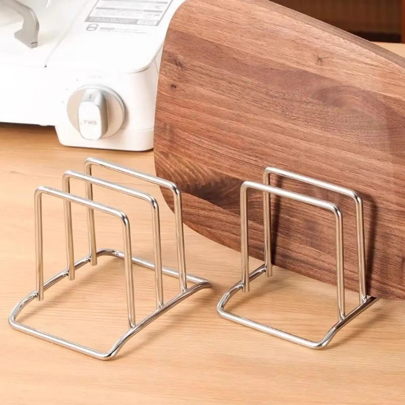 Chopping board rack Space-Saving Stainless Steel Pot Lid and Cutting Board Organizer Combo Countertop Rack kitchen organizer Oasis Select
