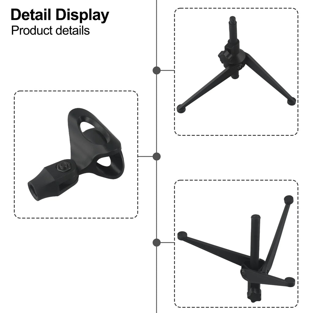 Microphone Stands Desktop Tripods Mini Portable Table Stand Adjustable Mic Stand Mic Clip Holder Bracket Lightweight Brackets Oasis Select