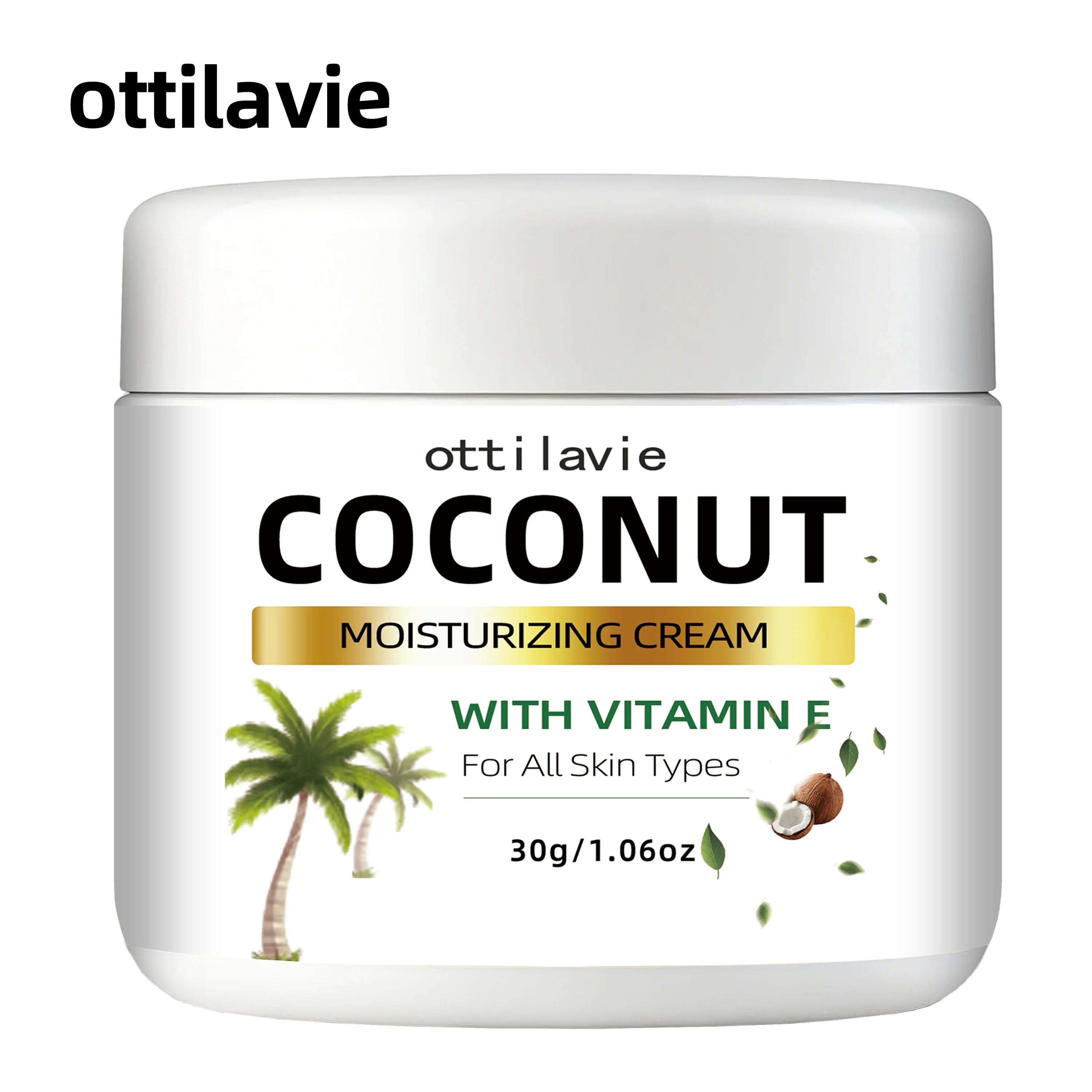 Ottilavie Coconut Cream – 24-Hr Moisture, Vitamin E & Collagen Face Moisturizer Cream Oasis Select 50g