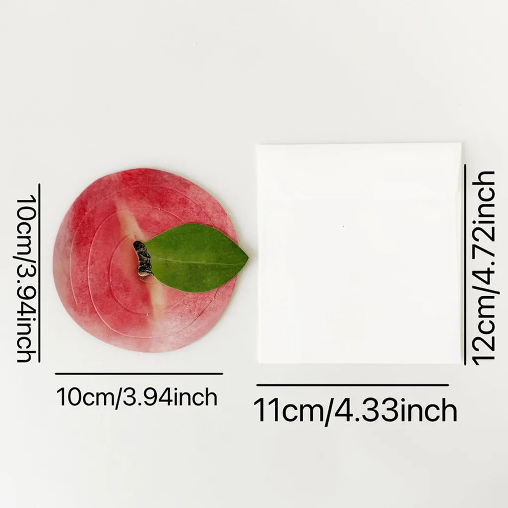 3D Fruit Shaped Greeting Card | Ink-Wash Folding Card & Envelope