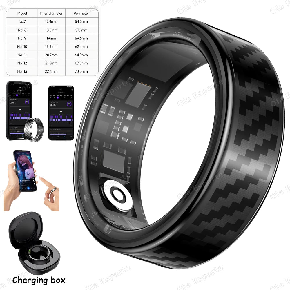 Ola Esporte Smart Ring – Heart Rate, SpO₂ & Call Alert 5ATM