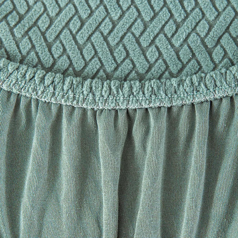Long Checkered Jacquard Chair Cushion Cover, Elastic Dining Chair Slipcover, Solid Stretchable Seat Cover for Home Oasis Select