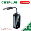 2 In 1 Bluetooth 5.4 Transmitter Receiver Stereo 3.5mm AUX Airplane Audio Wireless Adapter Mic for TV PC Headphone Car Aircraft Oasis Select C83Plus(English)