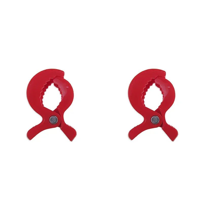 1-4PCs Baby Colorful Car Seat Accessories Plastic Pushchair Toy Clip Pram Stroller Peg To Hook Cover Blanket Mosquito Net Clips Oasis Select Red 2pcs