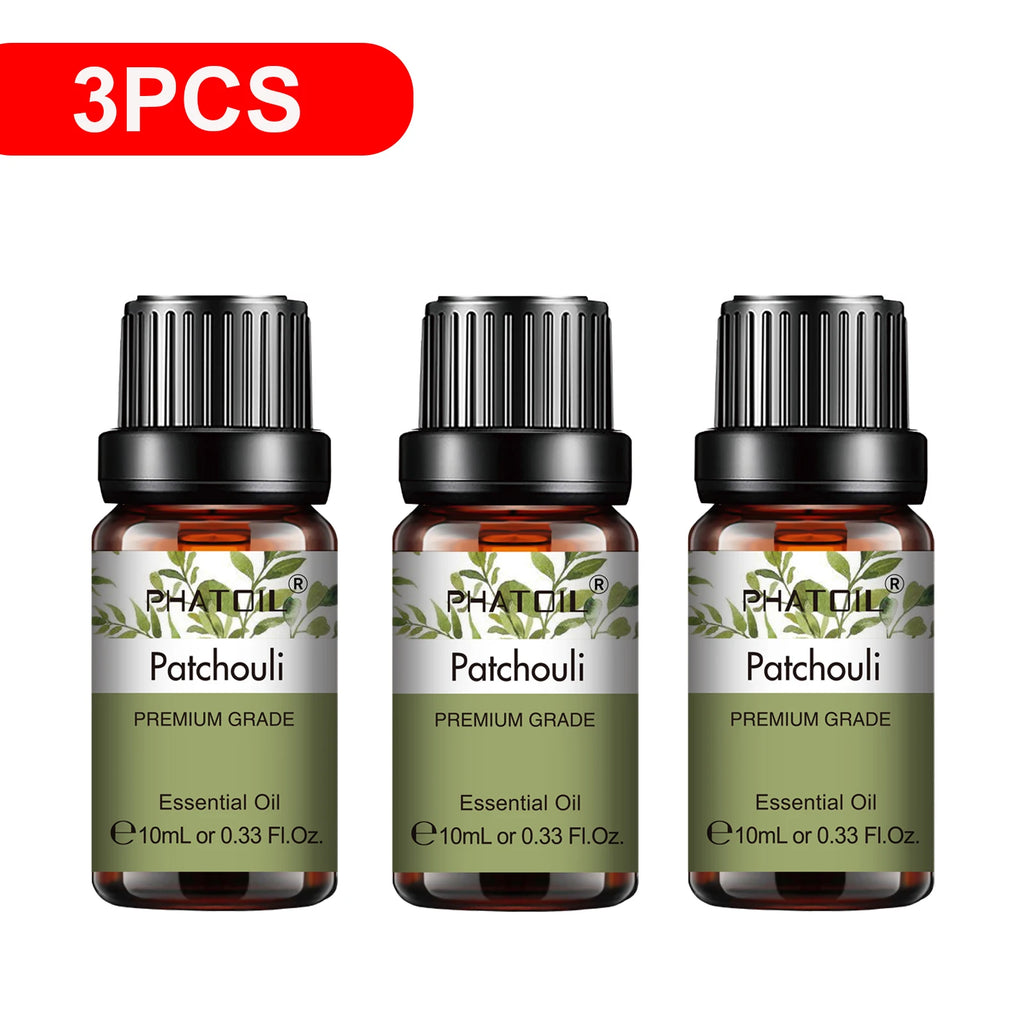 PHATOIL 3-Pack Essential Oils Gift Set | 10ml Aromatherapy Oils