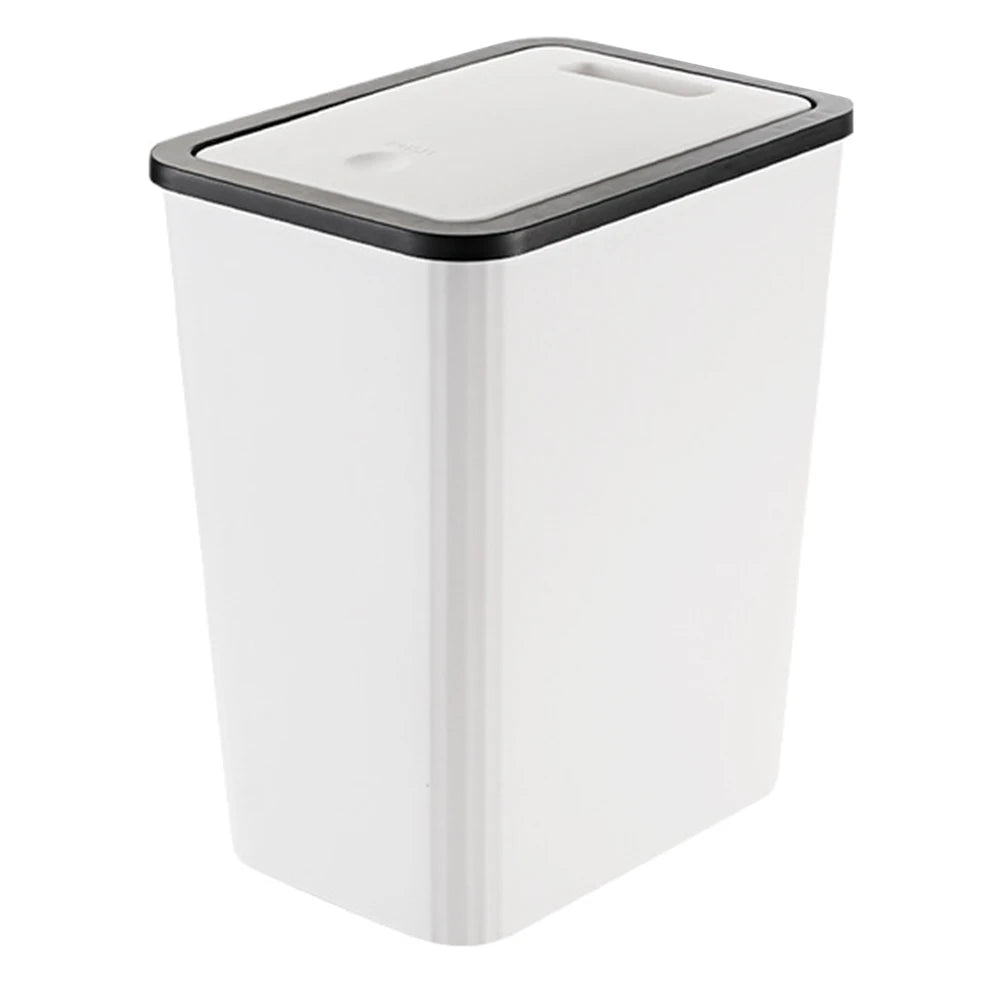 Bathroom Trash Can Garbage Can With Lid Trash Bin Large Capacity For Kitchen Bedroom Living Room Toilet Trash Can Oasis Select White