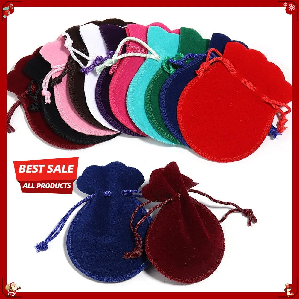 10pcs Gourd Velvet Gifts Bags Colorful Drawstring Jewelry Bags Storage Pouches For Wedding Christmas Party Gifts Packaging Bags Oasis Select