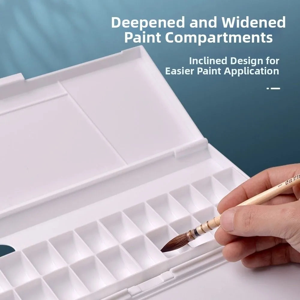 Foldable Watercolor Pigment Box Easy Open Artist Student Color Mixing Compartments Color Display Painting Tools Oasis Select