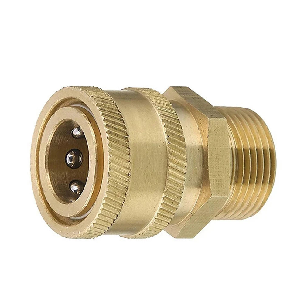 High Pressure Quick Connector Brass M22 Washer Adapter 1/4 Inch Garden Irrigation Connector for Pressure Wash Gun for Water Pipe Oasis Select