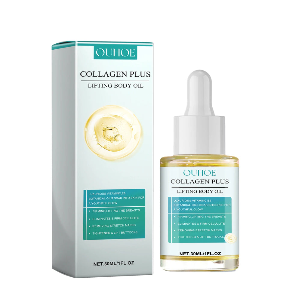Collagen Body Oil Lifting Firming Arms Belly Fat Buttocks Sculpting Moisturizing Reduce Fine Lines Wrinkles Skin Tightening Oil Oasis Select 30ml boxed