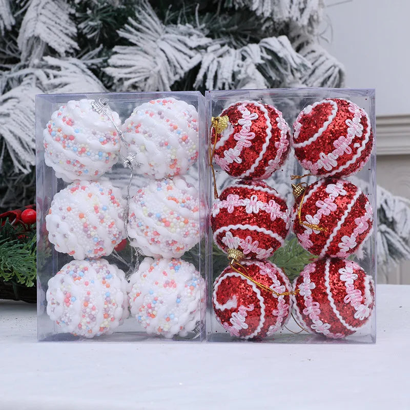 Christmas balls bubble balls Christmas tree creative decoration pendant 6cm Christmas color dots bob ball pendant Oasis Select