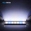 LED Aquarium Light Extensible Clip-On Aluminum Bar Fish Tank Aquatic Plant Grow Lamp Blue/White 3-Color Change with 220V EU Plug Oasis Select Blue White 18CM