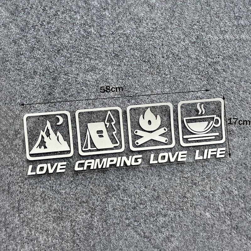 Love Camping, Love Life. Car Sticker Decoration Waterproof For Window And Bumper Stickers Of Cars, Trucks And Motorcycles Oasis Select D3