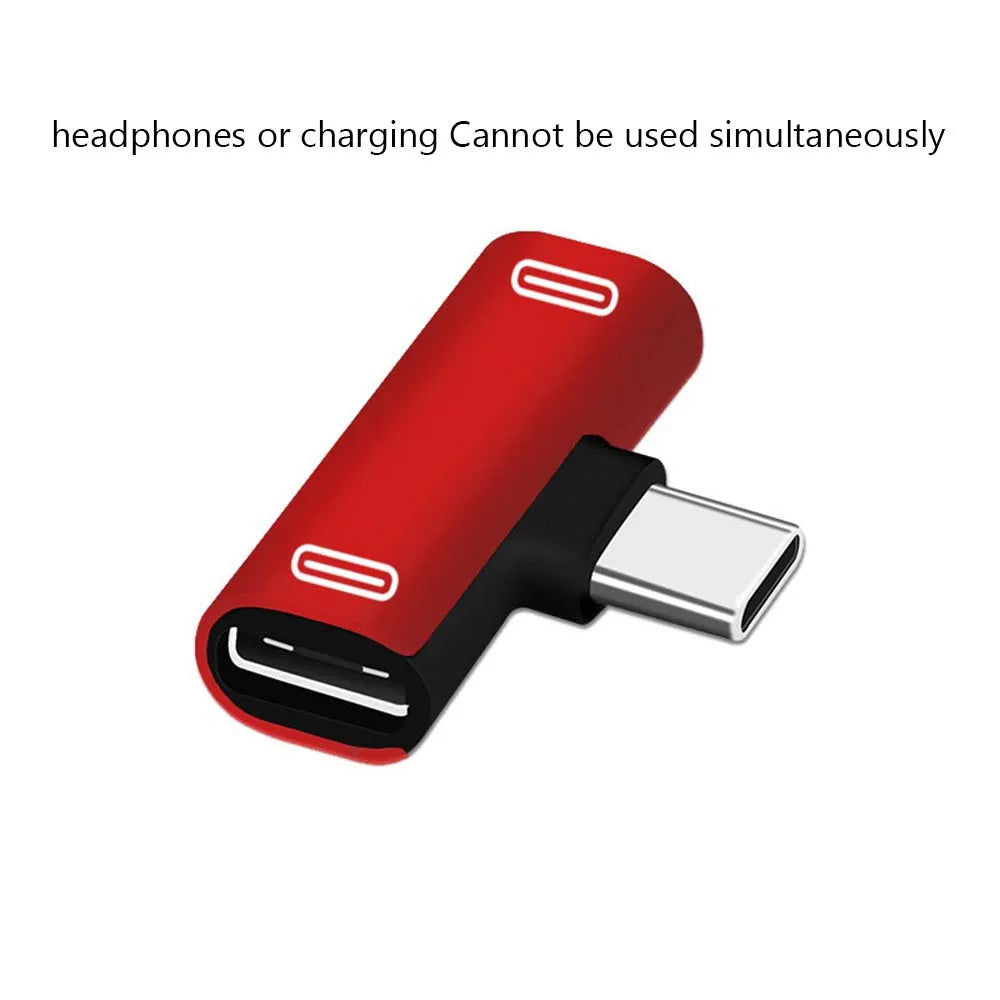 USB C Splitter Type C Male to Dual Type C Female Earphones Charger Adapter Splitter Converter Oasis Select red