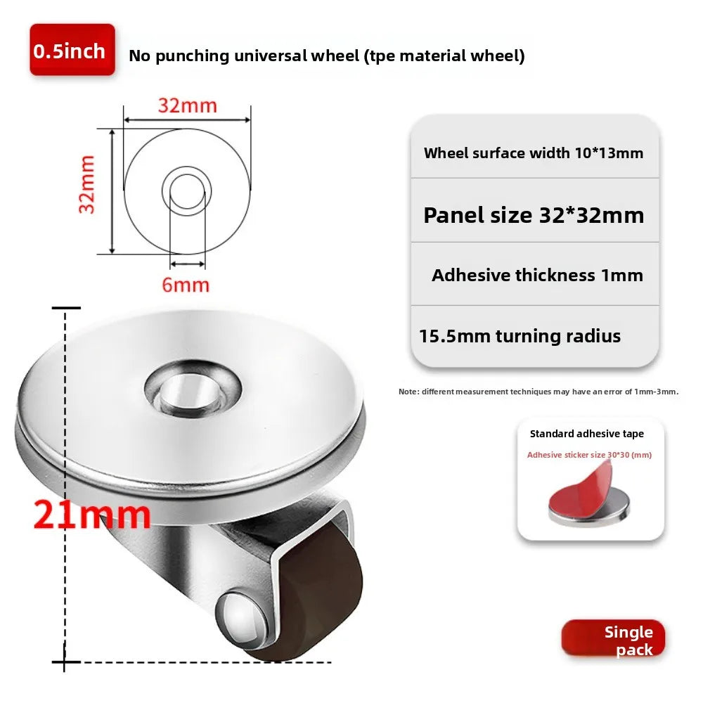 4PCS Car Swivel Casters 360 Degrees Heavy Duty Wheel Caster 0.5 Inch Wear Resistant Mute Heavy Trolley Wheels Red Swivel Castor Oasis Select 4pcs A