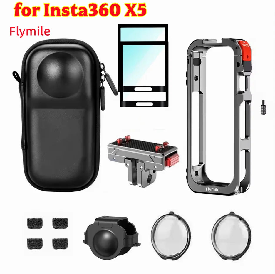 Insta360 X5 Metal Cage Kit – Frame, Lens Guard & Cover