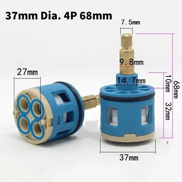 1PC Watersaving Replacement Ceramic Spool Shower Room Faucet Water Mixer Tap Cartridge Replace Valve Kitchen Bathroom Accessory Oasis Select 37mm Dia. 4P 68mm
