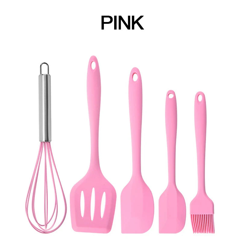 Silicone Cooking Utensils Set – Spatula, Ladle & Egg Beater Silicone Utensil Set Oasis Select PINK
