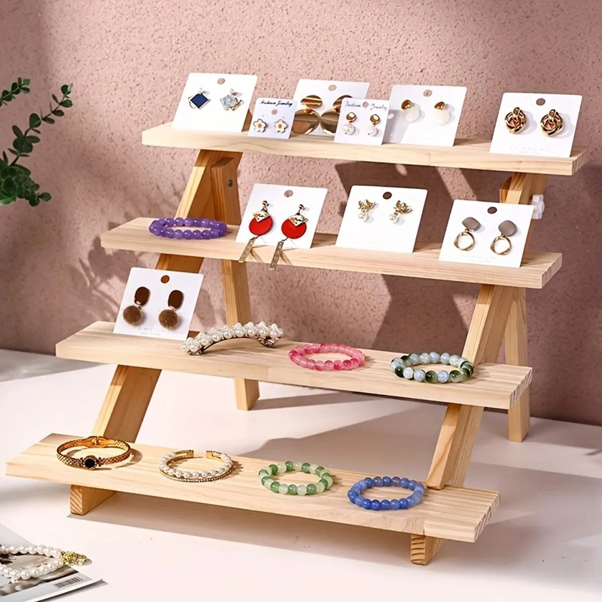 Wooden display rack, ear stud rack, perfume, jewelry, ear ring storage rack, desktop small commodity display rack Oasis Select