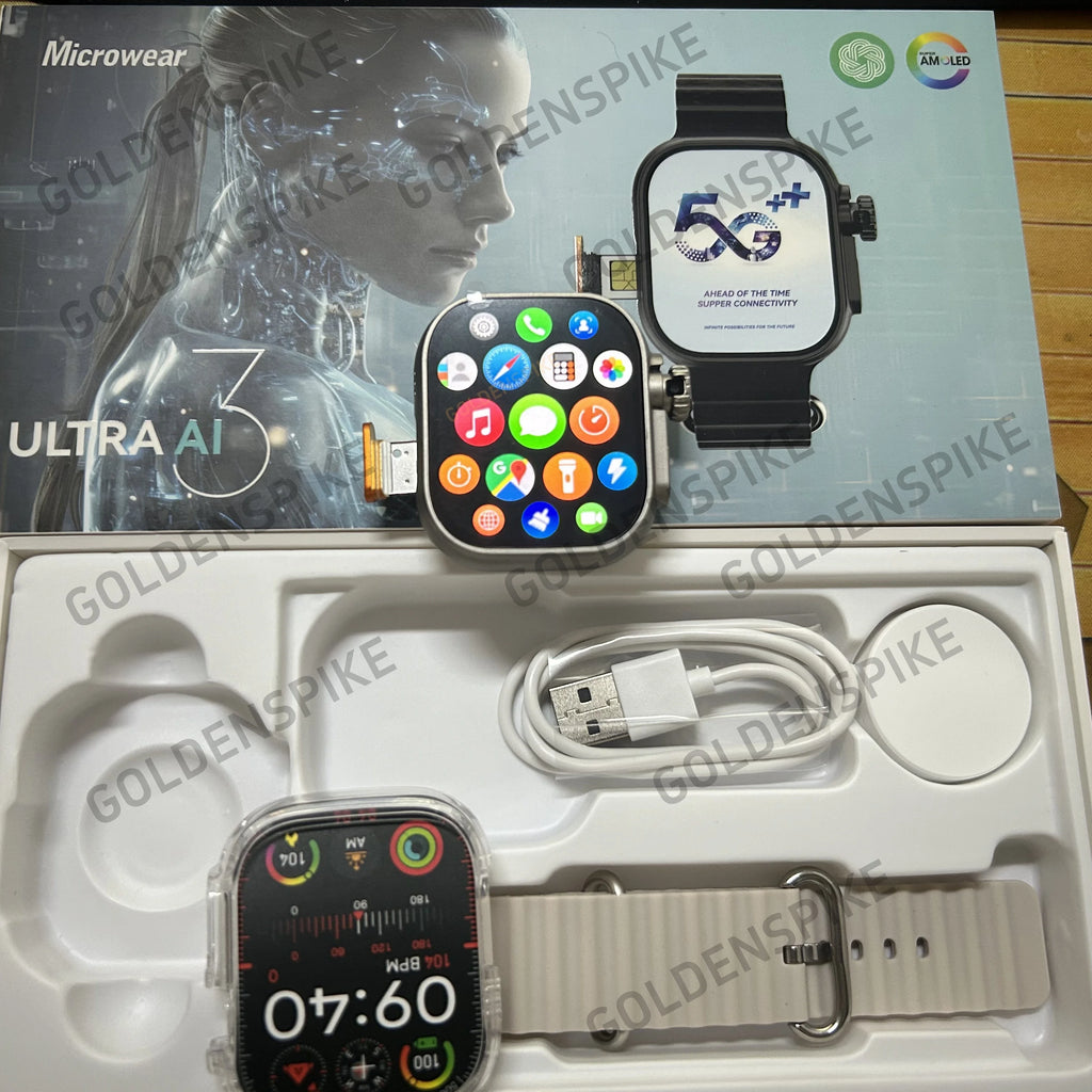 Ultra Ai3 4G Android Smartwatch | AMOLED GPS Rotating Camera