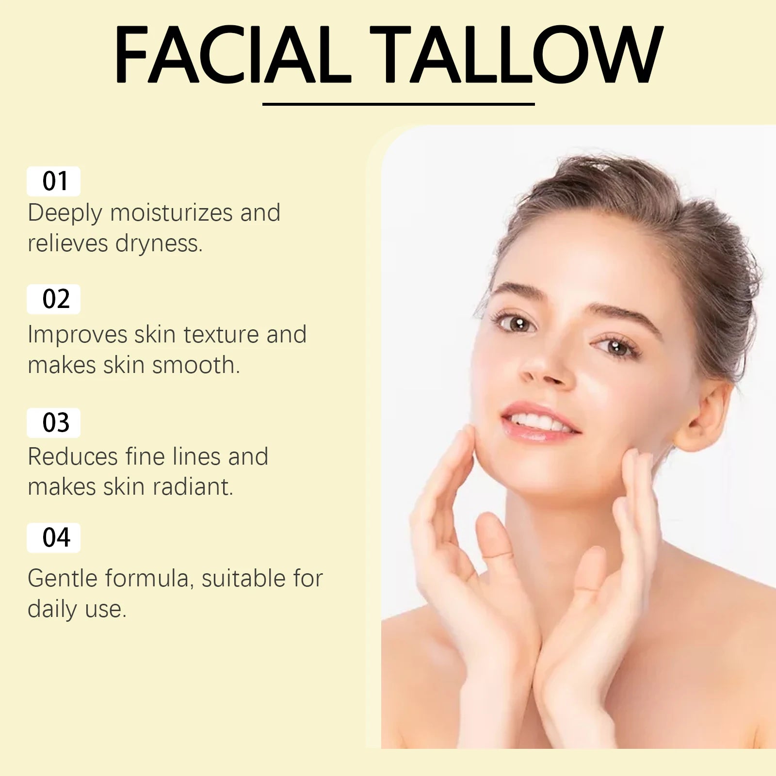 Tallow & Honey Face Cream – 48Hr Moisture, Dry & Sensitive Skin