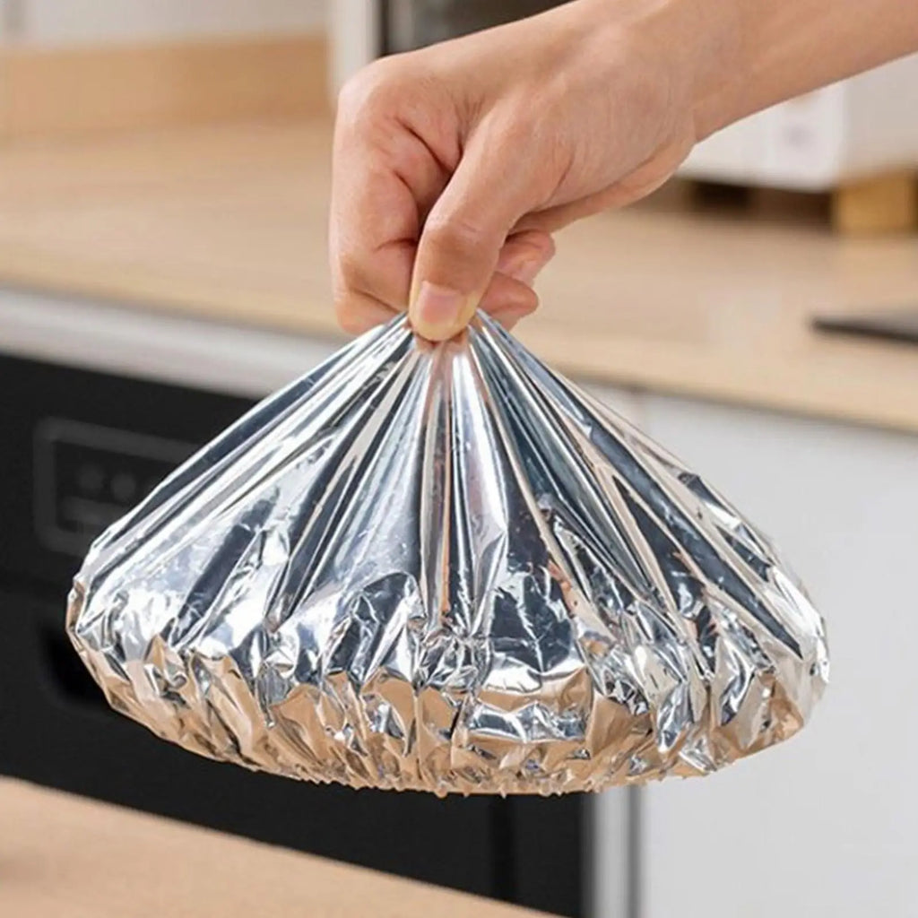 30Pcs Aluminum Foil Insulation Covers Keep Food Warm Fresh Repeatable Kitchen Food Covers Bowls Plates Adjustable Cling Wrap Oasis Select