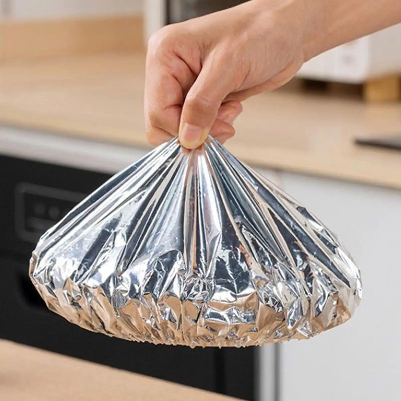 30Pcs Aluminum Foil Insulation Covers Keep Food Warm Fresh Repeatable Kitchen Food Covers Bowls Plates Adjustable Cling Wrap Oasis Select