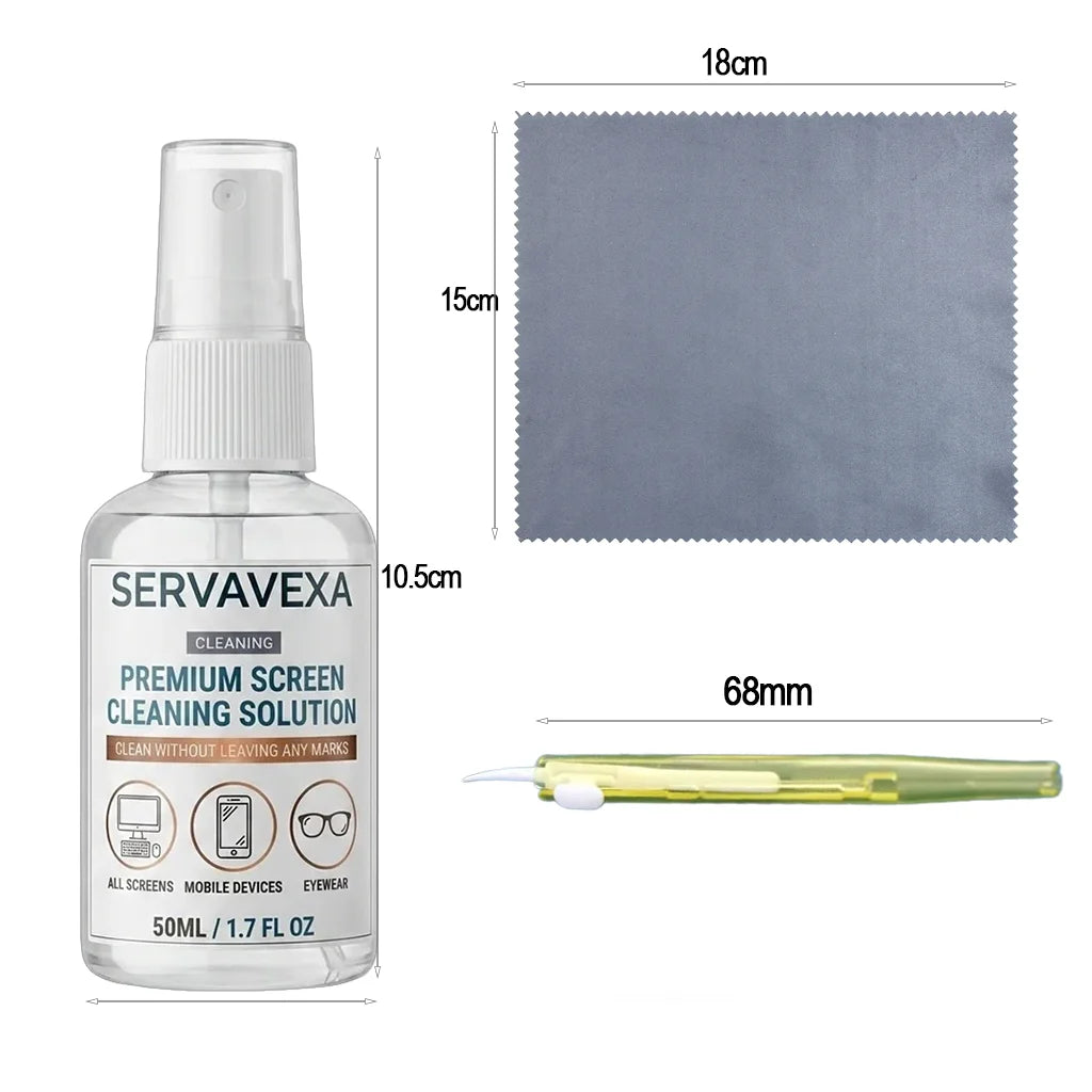 7-in-1 Screen Cleaner Spray Kit with 5 Brushes & Microfiber Cloth Dust Remover for Phone Laptop Keyboard Monitor Tablet Camera Oasis Select