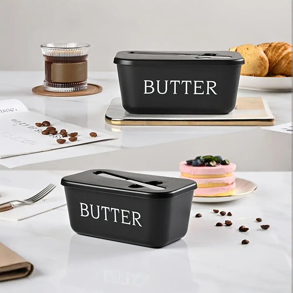 Sealed Butter Cheese Storage Box Integrated Cutter Design, Food Grade Safe PP Moisture-proof Fridge Organizer For Home Kitchen Oasis Select