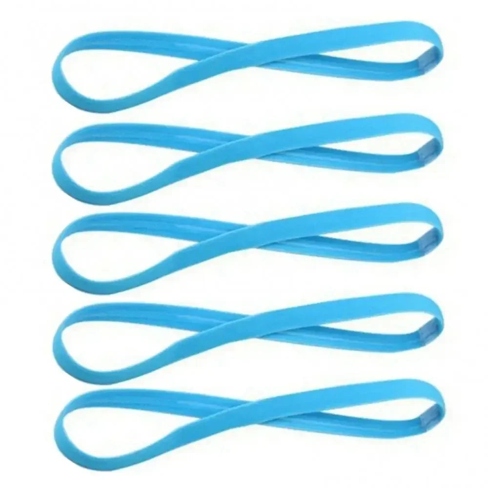 5Pcs Candy Color Women Men Yoga Hair Bands Sports Headband Girls Sport Anti-slip Elastic Rubber Sweatband Football Running Oasis Select Blue