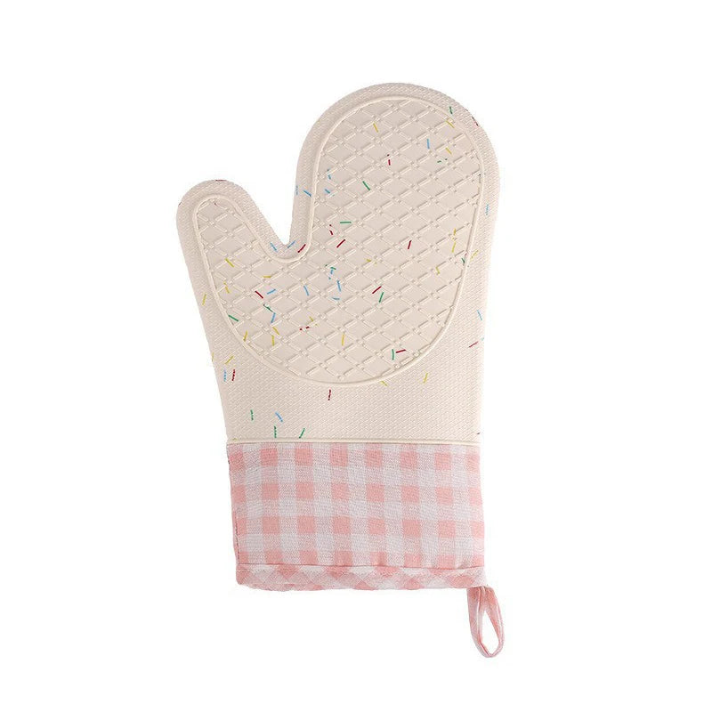 Cute Silicone Kitchen Single Oven Glove Mitts Insulation Heat Resistant Microwave Glove Baking High Temperature Resistance Oasis Select