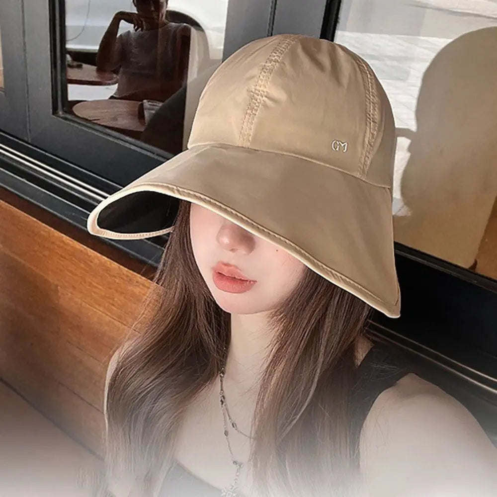 Fashion Wide Brim Women's Sun Hat Quick-drying Foldable Fisherman's Hat UV Protection Waterproof Cycling Cap Summer Outdoor Oasis Select