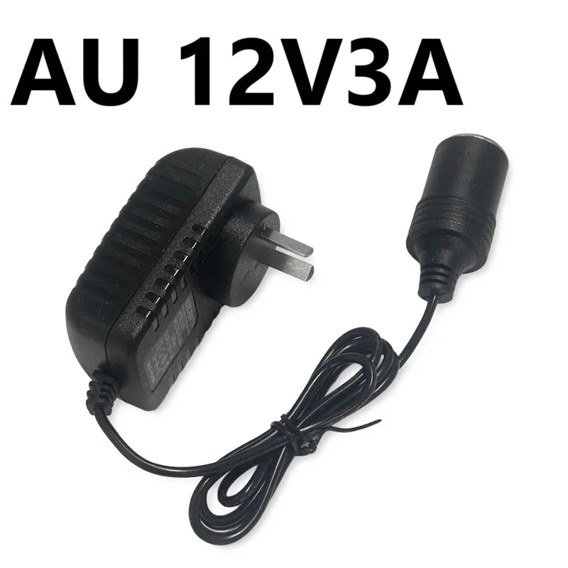  220V AC to 12V DC Car Charger Transformer EU US AU UK Plug Portable Car Cigarette Lighter Socket Adapter Converter Parts Oasis Select AU Plug 12V3A